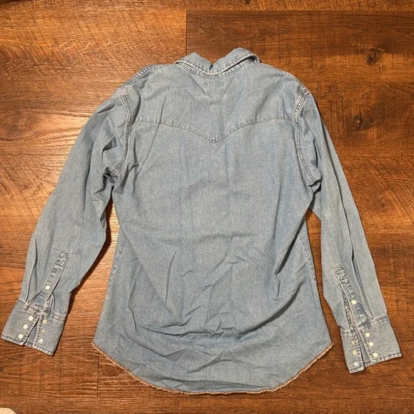 Wrangler Men's Denim Blue Shirt Size M - Picture 2 of 3